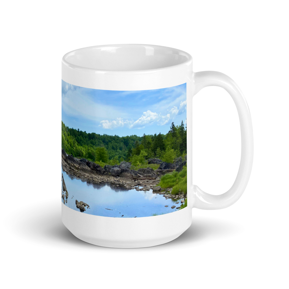 Rocky Shores Coffee Mug — Calm Coastal Nature Mug for Cozy Mornings