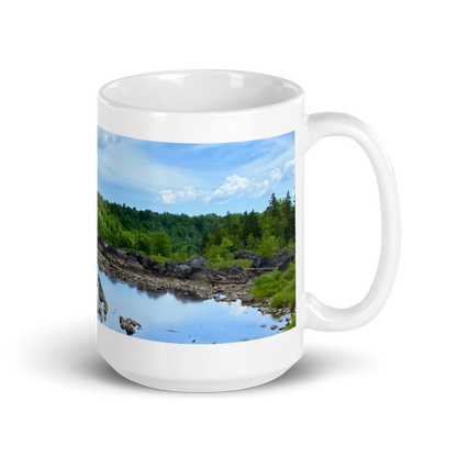 Rocky Shores Coffee Mug — Calm Coastal Nature Mug for Cozy Mornings