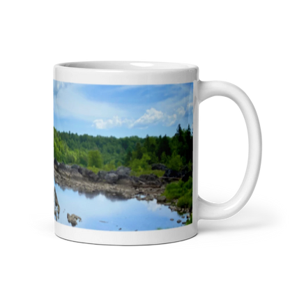 Rocky Shores Coffee Mug — Calm Coastal Nature Mug for Cozy Mornings